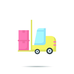 Forklift  icon logo flat style vector illustration 