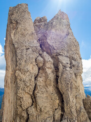 Rotwand and Masare via ferrata in the rose garden in the Dolomites