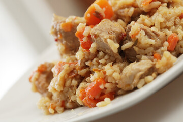 delicious pilaf with meat