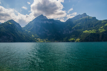 Obraz premium Beautiful swiss alpine landscape with lake Lucerne.