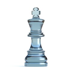 Fototapeta premium Glass king chess piece 3D