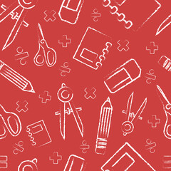 Red School Pattern/Patrón Escolar rojo.