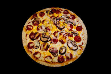 Pizza on Black Background