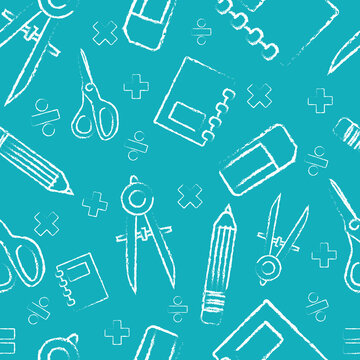 Blue School Pattern/Patr&oacute;n Escolar Azul.