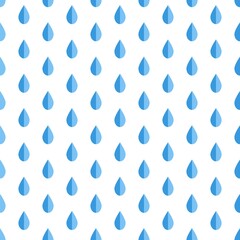 cute blue symmetry water droplet paperwork style seamless pattern, background, wallpaper, texture, banner, label, vector design
