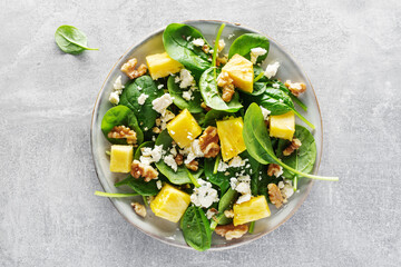 Summer appetizing salad with pineapple