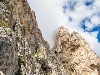 Rotwand and Masare via ferrata in the rose garden in the Dolomites