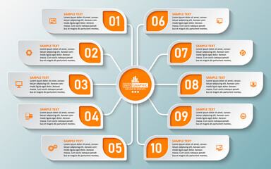 Abstract 3D Paper Infographics. Business template .Vector illustration