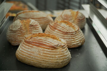 Fresh baked sourdough just out of oven