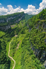 Panoramic view of the Wulong National Park landscape