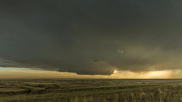 Time lapse of Tornadic Cell over Grassy Field