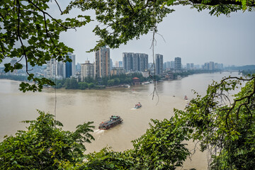 View of Leshan town in summer, China