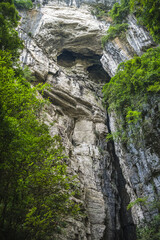 Rocky face on a mountain wall in Wulong National Park