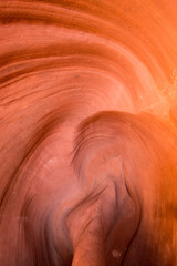 Lines and textures in a slot canyon in Utah.