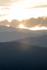 sunset in the mountains