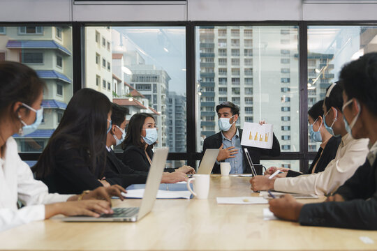 new normal of business practise to wear mask in working and meeting