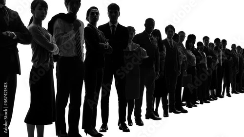 並ぶ大勢の人のシルエット ループアニメーション Canvas Print Metamorworks