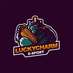 lucky cat logo for e-sport gaming mascot logo