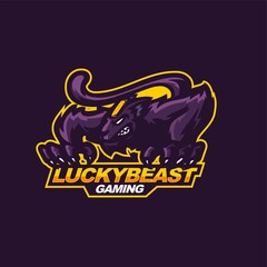 lucky big cat logo for e-sport gaming mascot logo