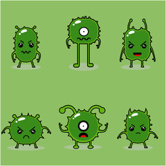 cute virus mascot character