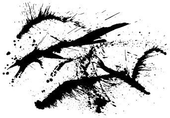 書道　しぶき　毛筆イラスト