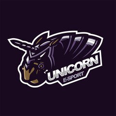 armored unicorn premium mascot logo template