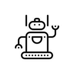 Robotic, Humanoid, Droid, Artificial Intelligence Icon Logo Vector Isolated. Robot Icon Set. Editable Stroke and Pixel Perfect.