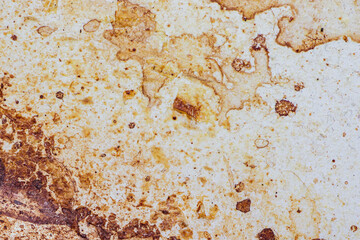 Texture of dirty stains and grease on white stove