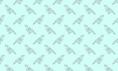 seamless pattern with outline bird.
