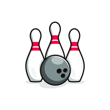 bowling icon symbol cartoon illustration vector