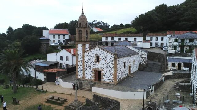 Beautiful village in Galicia. Aerial Drone Video