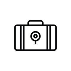 Suitcase Icon Logo Vector Isolated. Travel and Tourism Icon Set. Editable Stroke and Pixel Perfect.