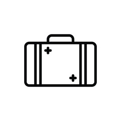 Suitcase Icon Logo Vector Isolated. Travel and Tourism Icon Set. Editable Stroke and Pixel Perfect.