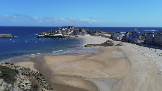 Aerial view in beautiful coast of Spain. Drone Video