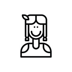 Bavarian Woman Icon Logo Vector Isolated. Oktoberfest Icon Set. Editable Stroke and Pixel Perfect.