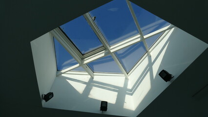 Obraz premium glass roof of the building bottom view
