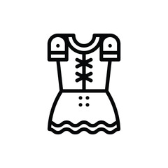 Dirndl, Dress Icon Logo Vector Isolated. Oktoberfest Icon Set. Editable Stroke and Pixel Perfect.