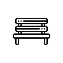 Park Bench Icon Logo Vector Isolated. Oktoberfest Icon Set. Editable Stroke and Pixel Perfect.