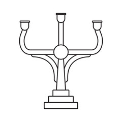 Candelabrum or candelabra candle holder line art icon for apps and websites