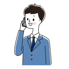 スマホで話す男性