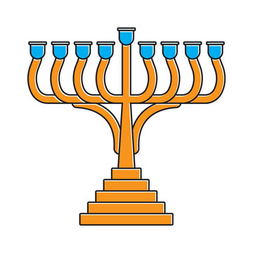 recommend clip art: Candle holder / Hanukkah menorah flat color icon for the apps and website