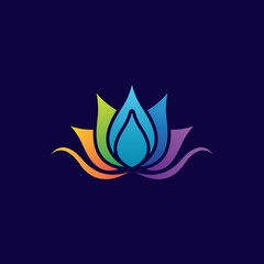 Gradient flower logo template vector icon