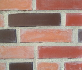 Red brick wall, rubbed for decoration, for background.