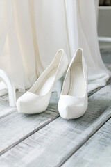 White wedding shoes for the bride