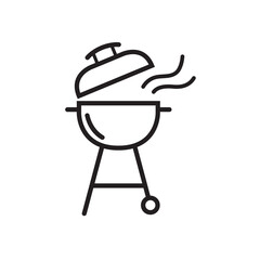 BBQ grill icon vector illustration. Line style design.