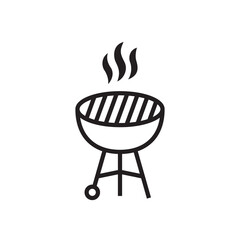BBQ grill icon vector illustration. Line style design.