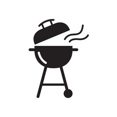 BBQ grill icon vector illustration. Flat style design.