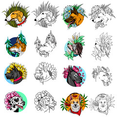 Dogs coloring book set