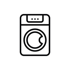 Laundry Machine, Laundromat Icon. Hotel Service Icon Set. Editable Stroke and Pixel Perfect.