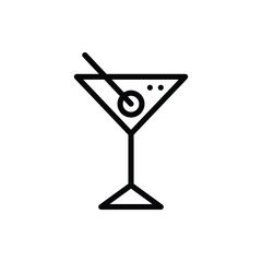 Drink, Cocktail, Pub Icon . Hotel Service Icon Set. Editable Stroke and Pixel Perfect.